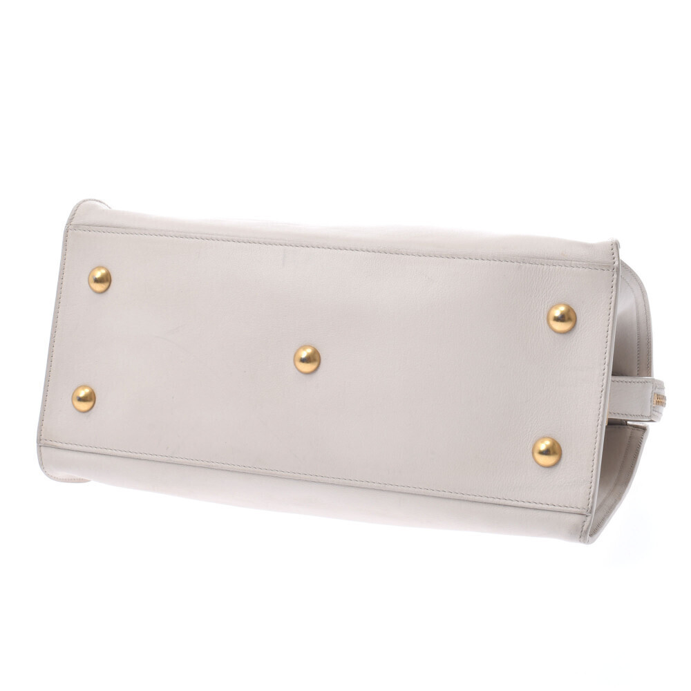 SAINT LAURENT Cabas Ivory White Leather Handbag - Picture 5 of 11